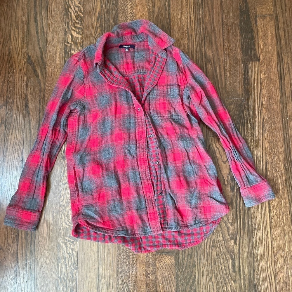 Madewell plaid button down with pockets